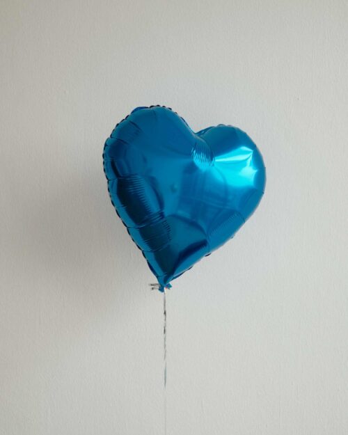Metallic Heart Foil Helium Balloon Blue heart foil balloon