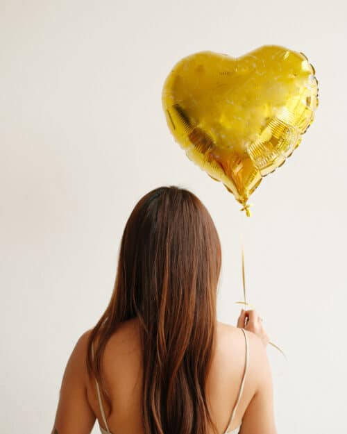 Metallic Heart Foil Helium Balloon Golden meatllic heart balloon foil