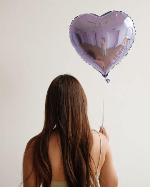 Metallic Heart Foil Helium Balloon Metalic foil purple heart balloon