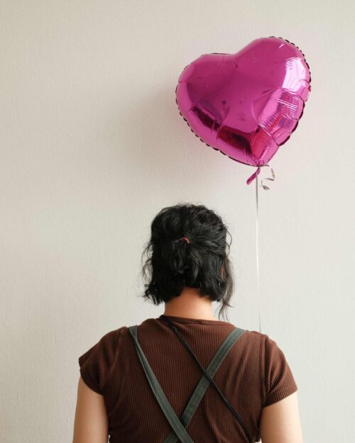 Metallic Heart Foil Helium Balloon Pink Heart Hellium foil balloon2