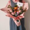 pink rose graduation bouquet front 1