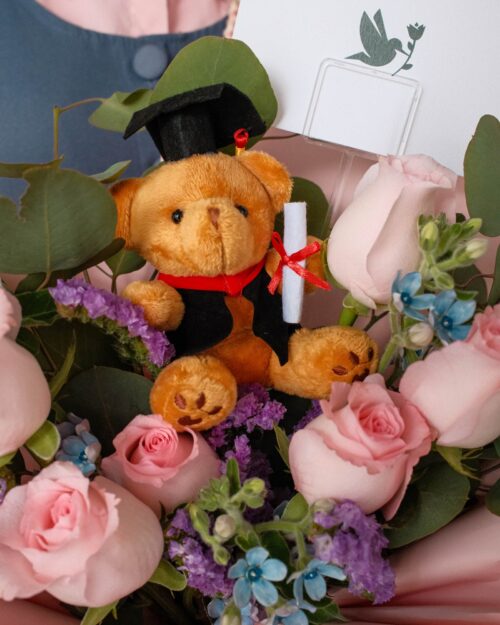 Pink Rose Graduation Bouquet pink rose graduation bouquet zoom 2