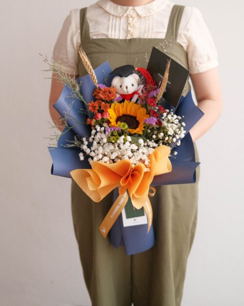 sunflower graduation bouquet