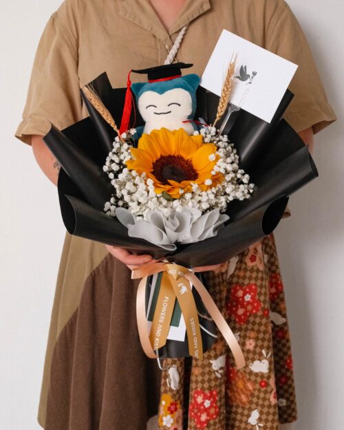 snorlax graduation bouquet front 1