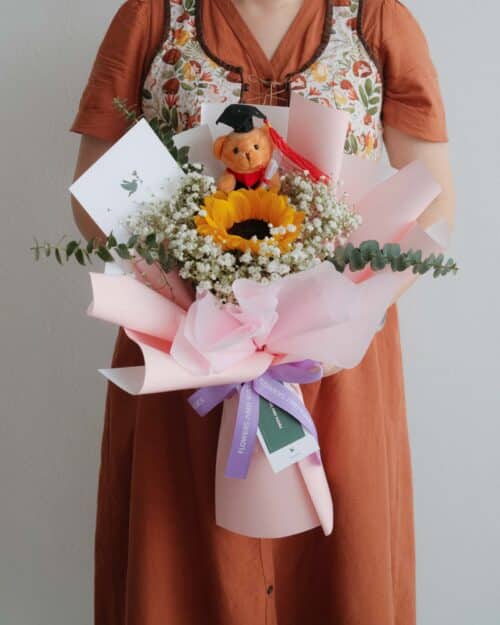 Jolly jolly brown bear pink wrap