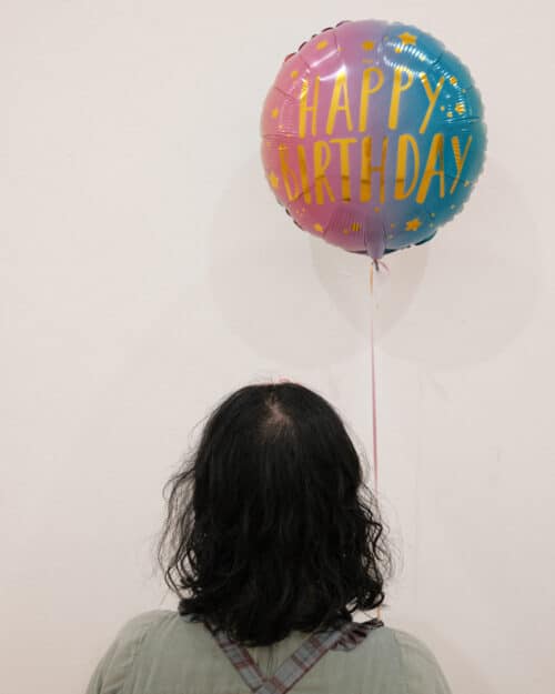 Ombre happy birthday balloon