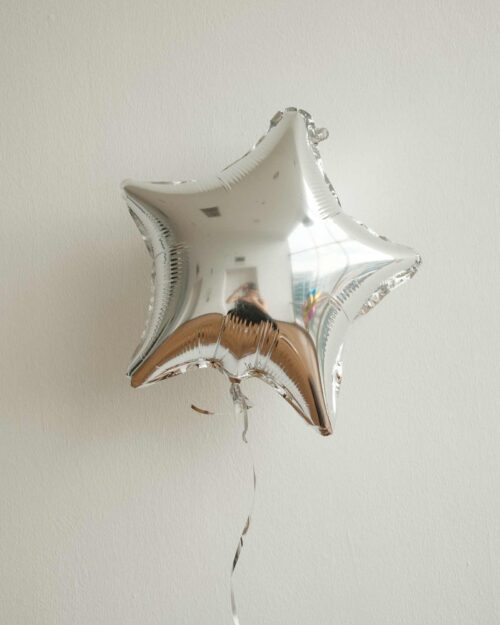Silver hellium balloon