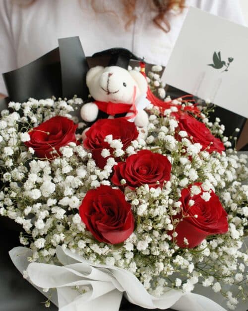 Graduation Beauty Queen Beauty queen grad white bear zoom in