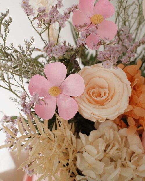 Handmade wooden flowers zoom