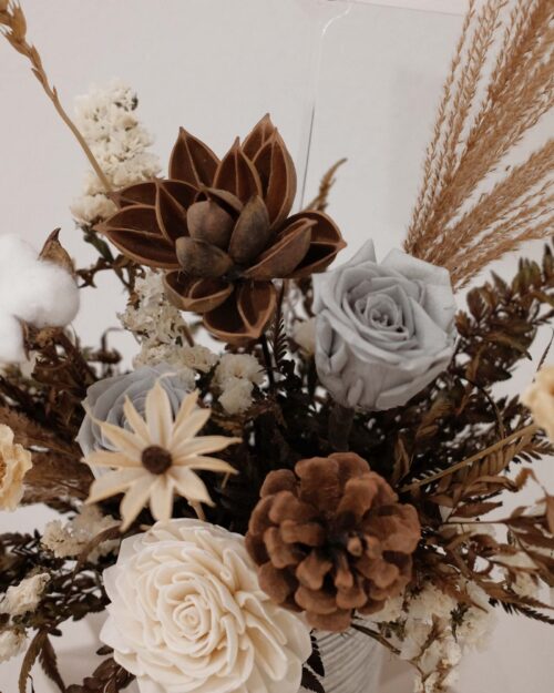 Sepia Preserved Flowers details