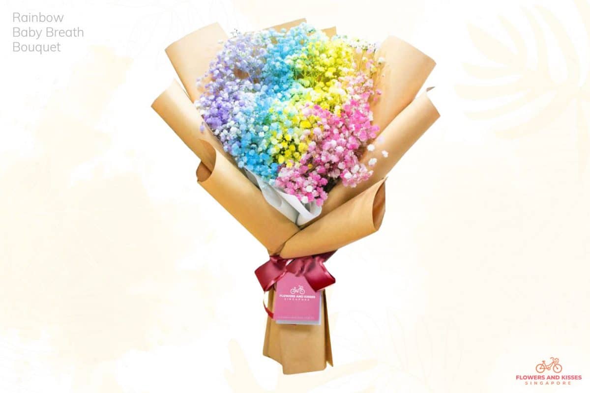 Flower Trends Of 2021 rainbow baby breath as get well soon flowers