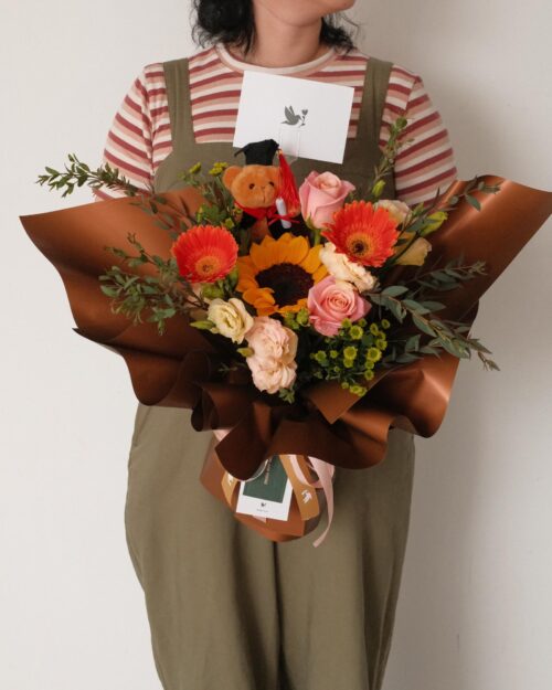 graduation marigold brown bear front 1