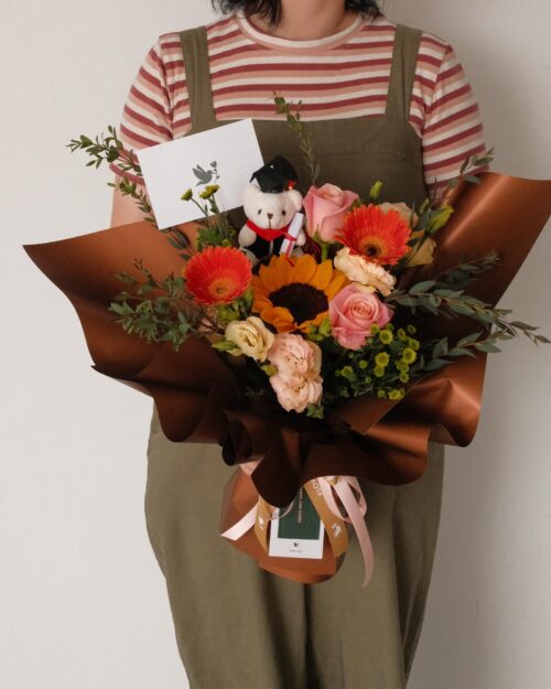 graduation marigold white bear front 1