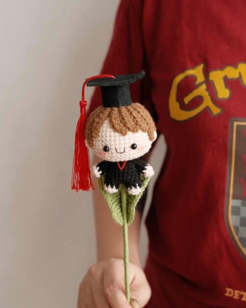 Graduation Crochet Dolls Damien side bangs crochet boy