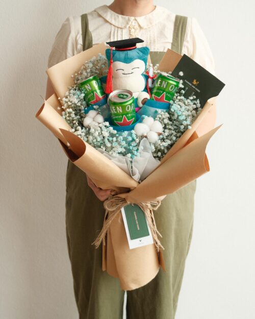 graduation snorlax beer bouquet