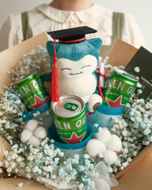 graduation snorlax beer bouquet zoom