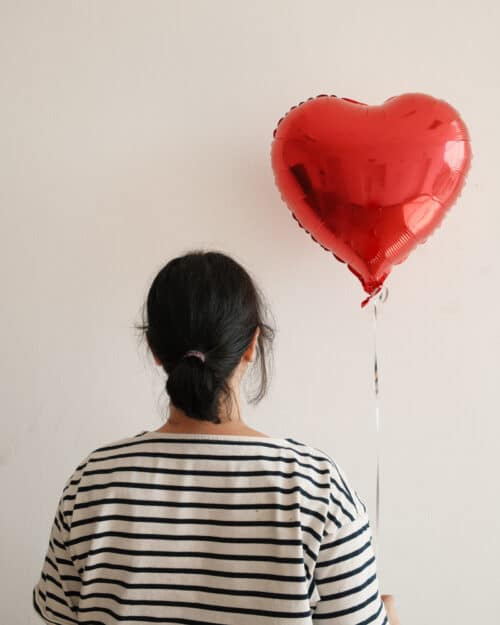 Metallic Heart Foil Helium Balloon Red metallic heart balloon